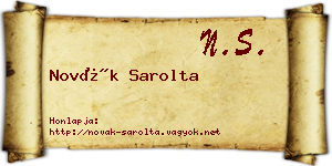 Novák Sarolta névjegykártya